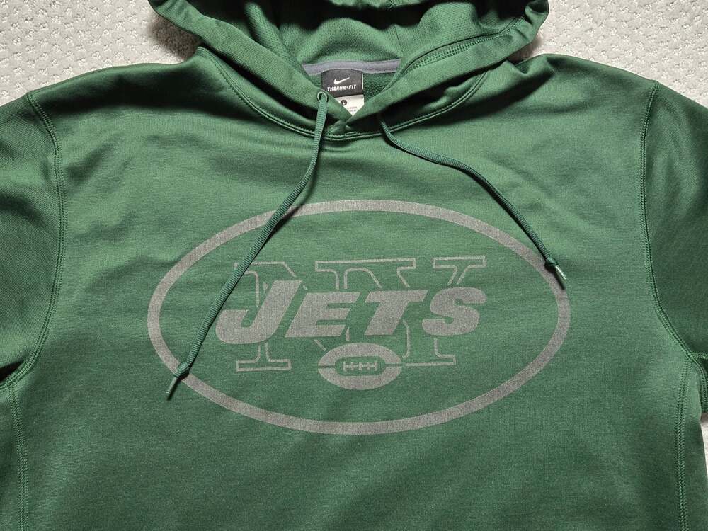 Nike New York Jets Therma-Fit Green Pullover Hoodie Size Large